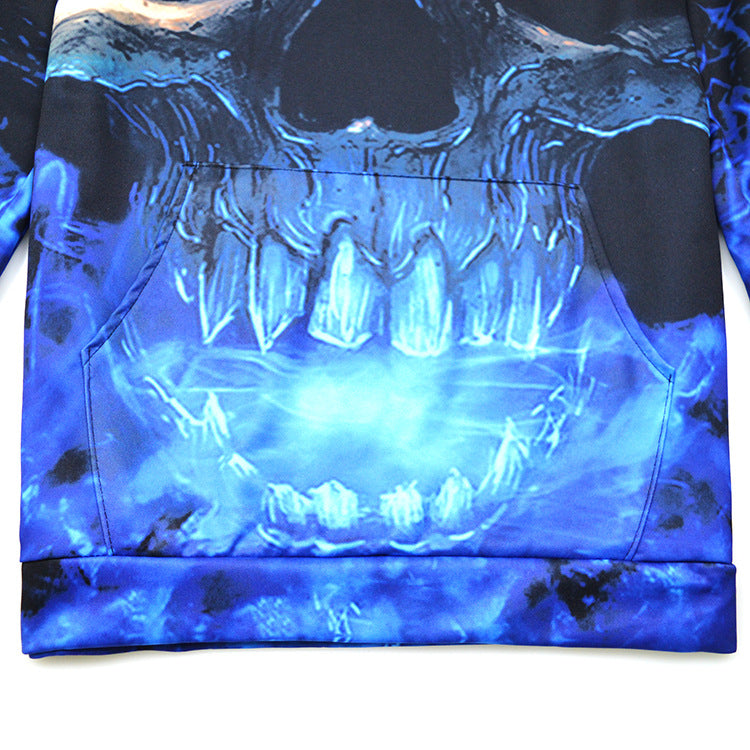 Herr Luvtröja med Luminous Flame Skull Tryck
