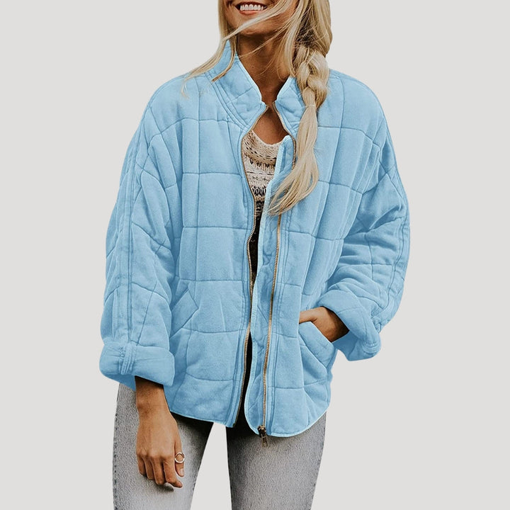 | Dam vadderad oversize dragkedja pufferjacka