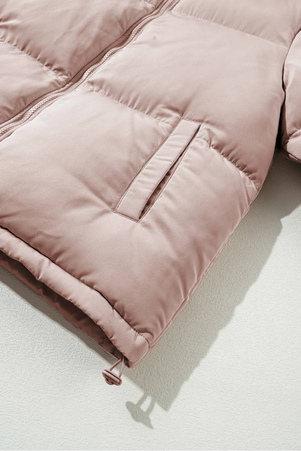 | Rosa Hel Dragkedja quiltad pufferjacka