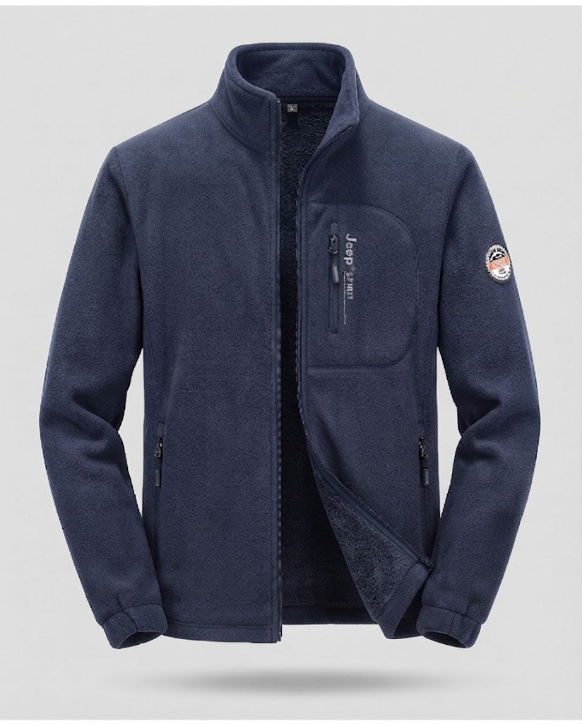 Herr Fleece Jacka med Hög Krage