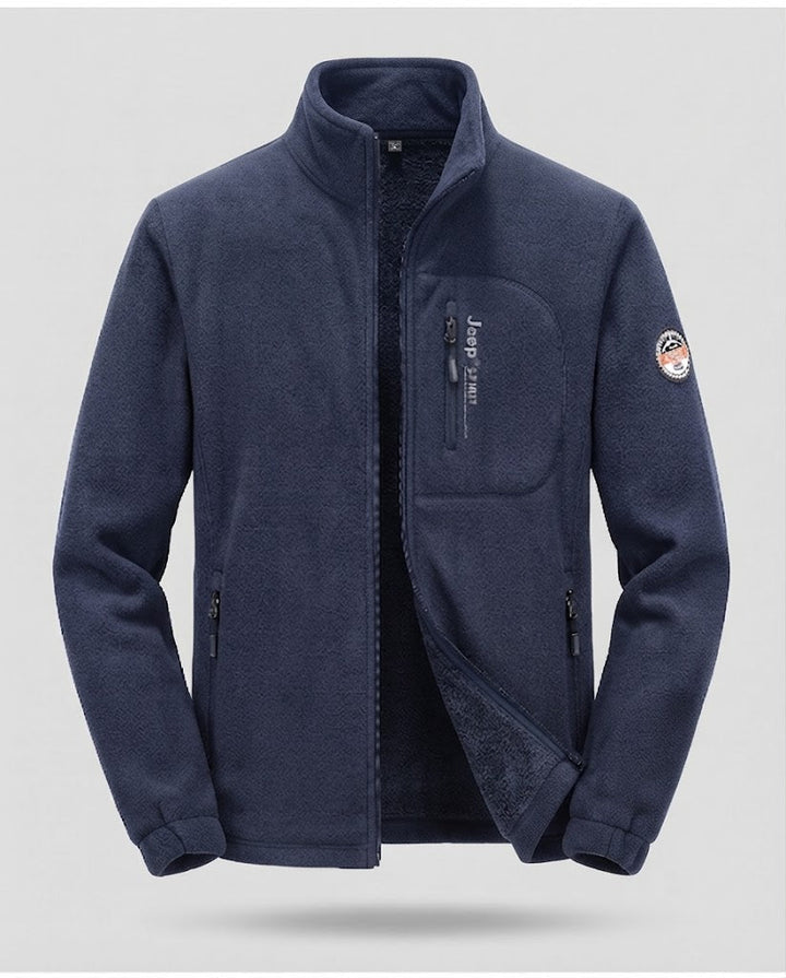 Herr Fleece Jacka med Hög Krage