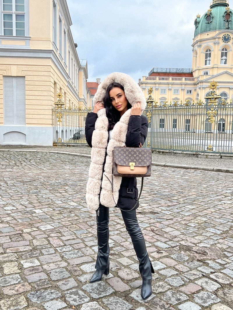 | stilren med huva Jacka med Belt