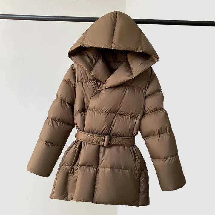 | Dam Vadderad Vadderad Jacka med Huva och Waist Belt