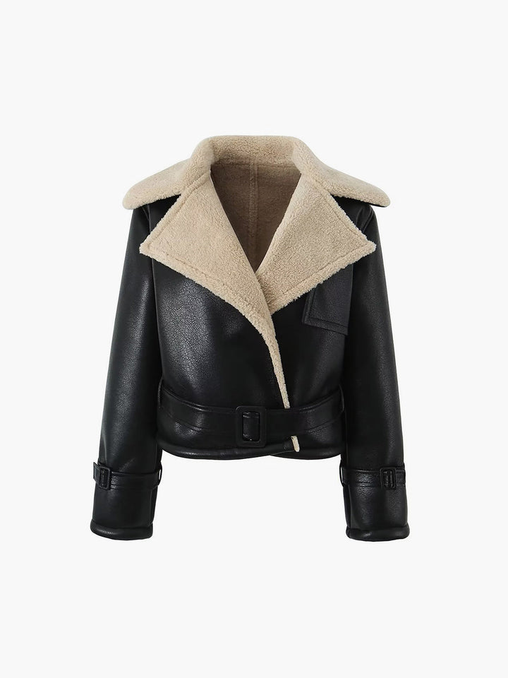 | Blessed Sherpa Lined Lambskin Flight Jacka