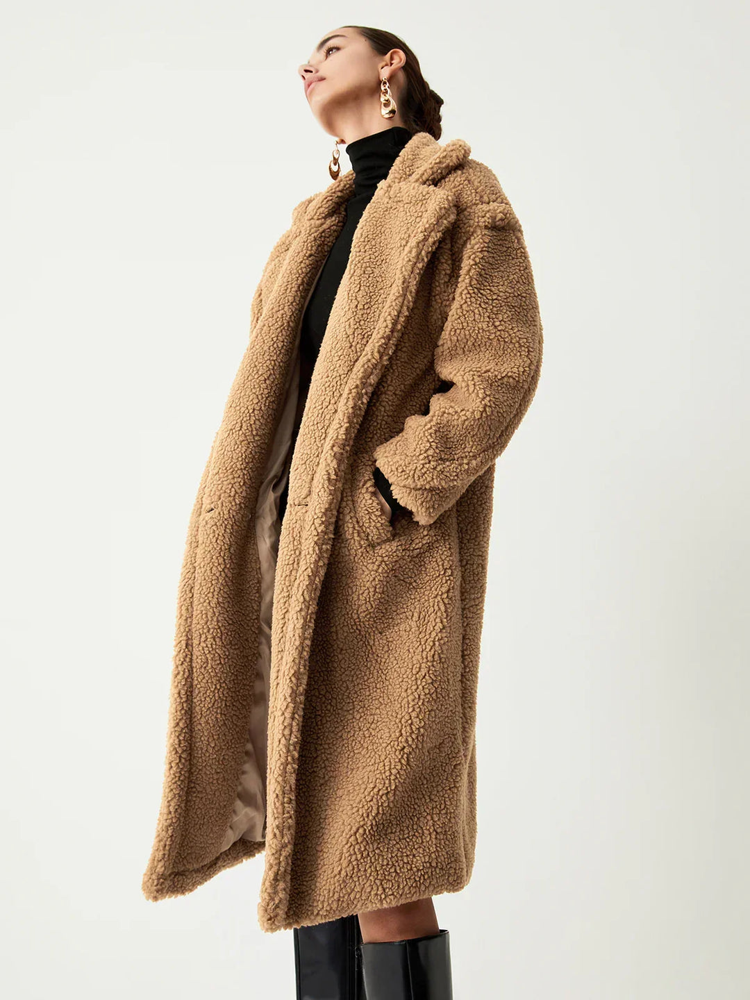 | Double Fickor Flurry Longline Fleece Jacka