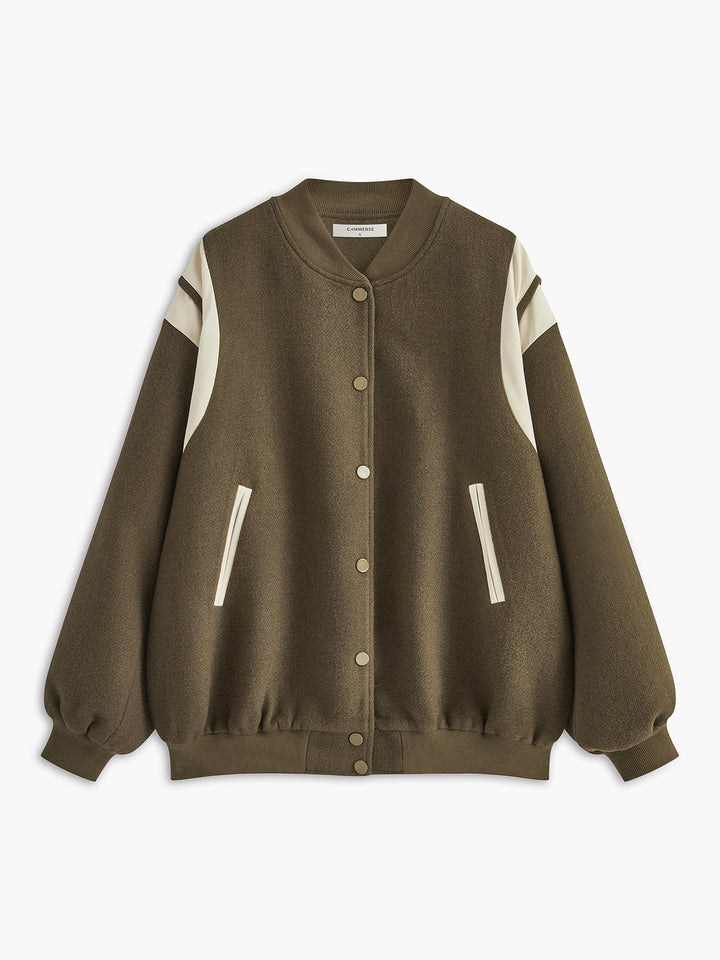 | Krage Kontrast Trim Ficka Jacka