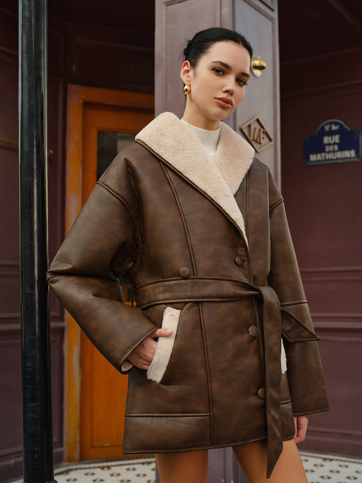 | ärmadillo Faux-Leather Fleece Jacka