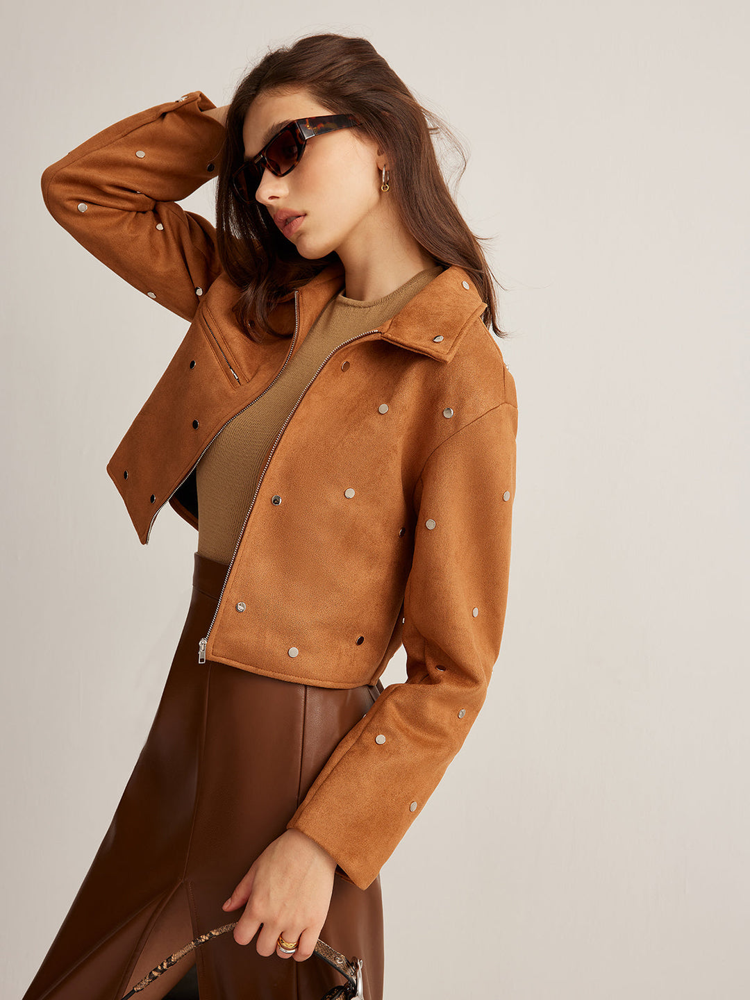 | Dragkedja Crop Jacka