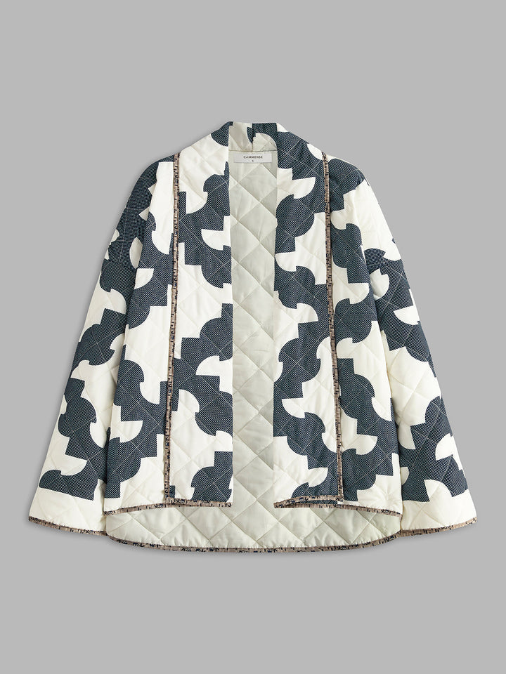 | Block-Printed värm Jacka