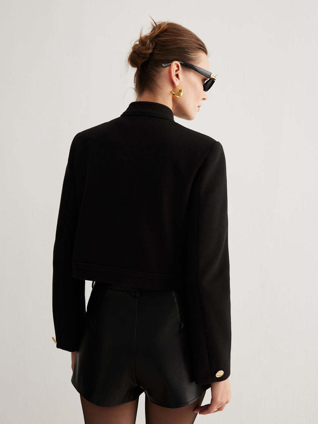 | Krage Knapp Tweed Kort Jacka