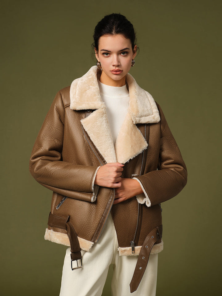 | Belted mjuk Fleece Jacka