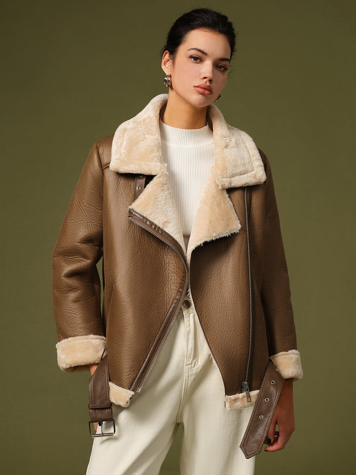 | Belted mjuk Fleece Jacka