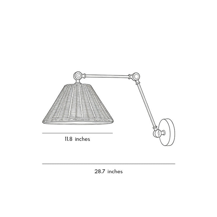 Svart Swing Arm Vägglampa Vintage Wabi-Sabi Väggljus