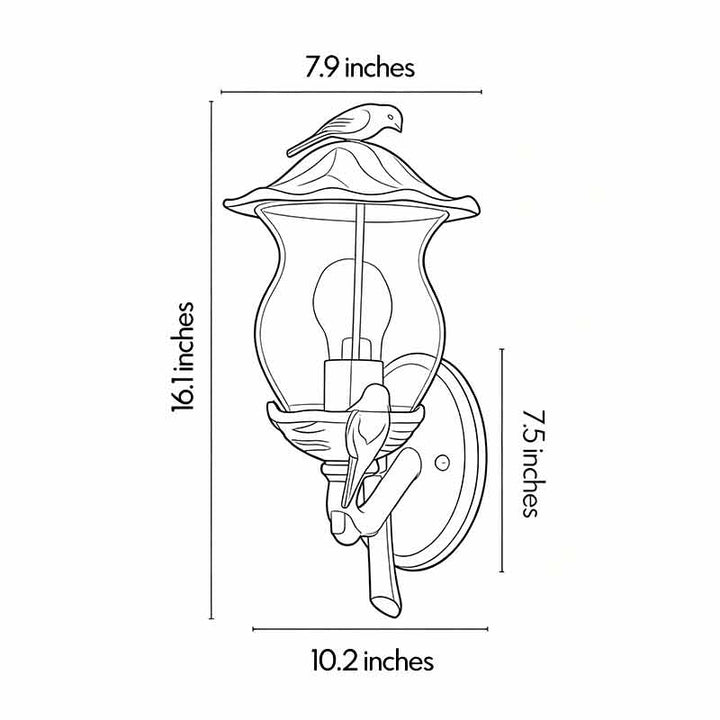 Fågel Vägglampa Europeisk Stil Kreativ Utomhuslampa