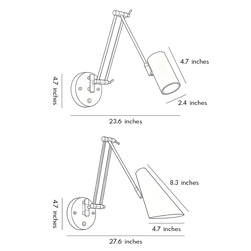 Justerbar Swing Arm Vägglampa Nordisk Minimalistisk LED-lampa