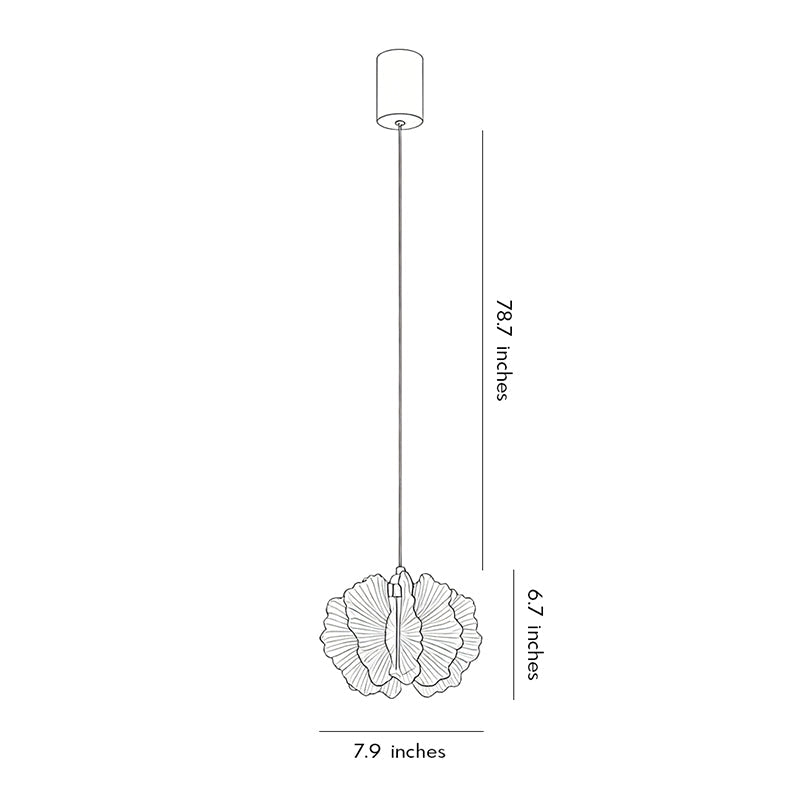 Petal Pendant Light Fransk Grädde-Stil Justerbar Taklampa