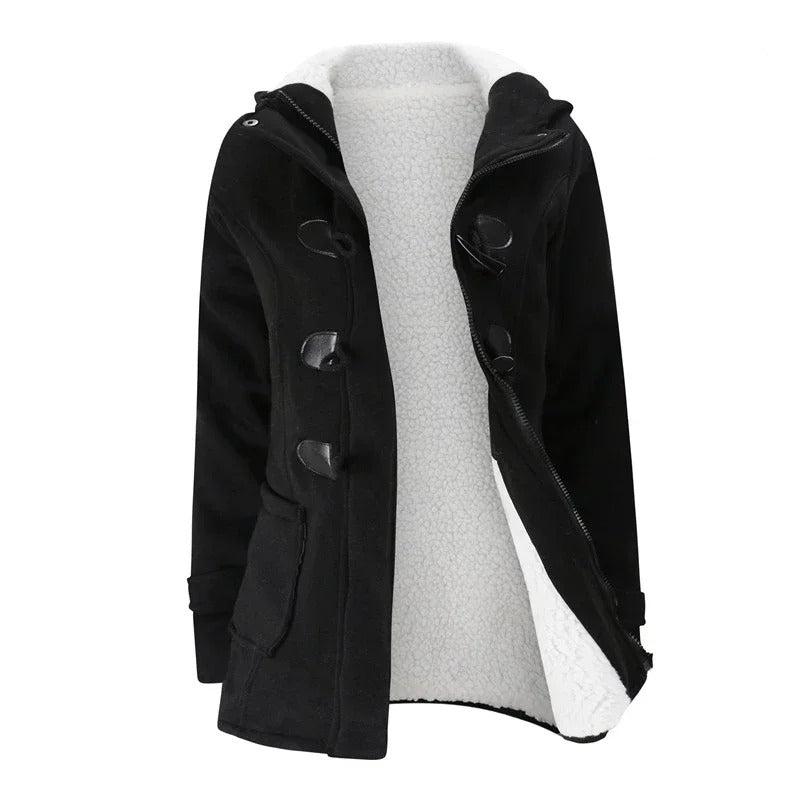 | Dam casual vinterjacka med huva och Drawstring Stängning