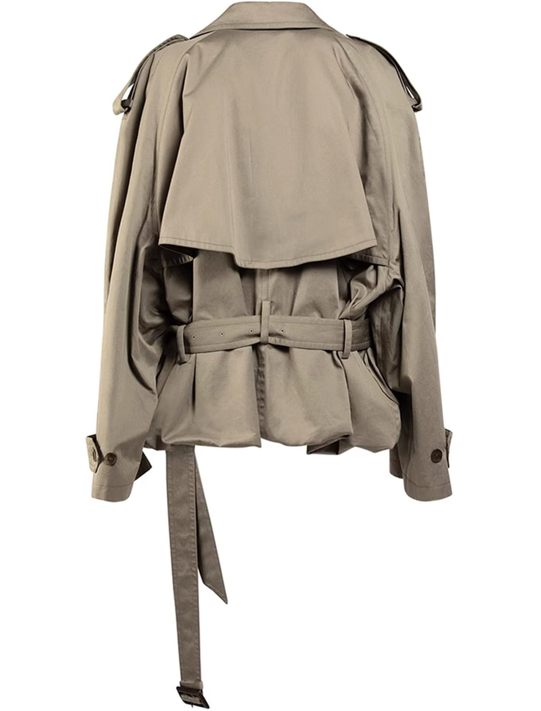 | Dam modern Cropped trenchkappa med Långa ärmar