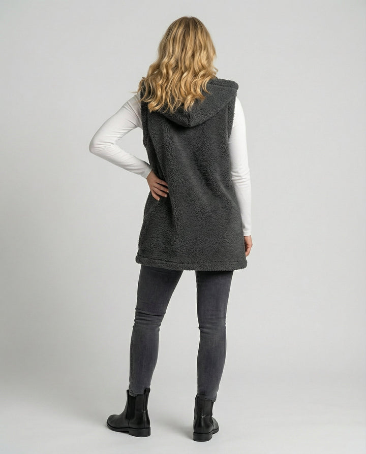 Cozy lambswool imitation väst dam