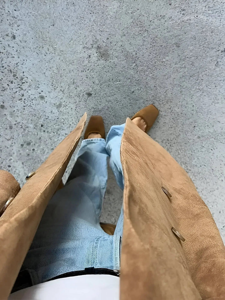 | Dam Mocka trenchkappa med klassisk Lapels och Double Knapp Stängning