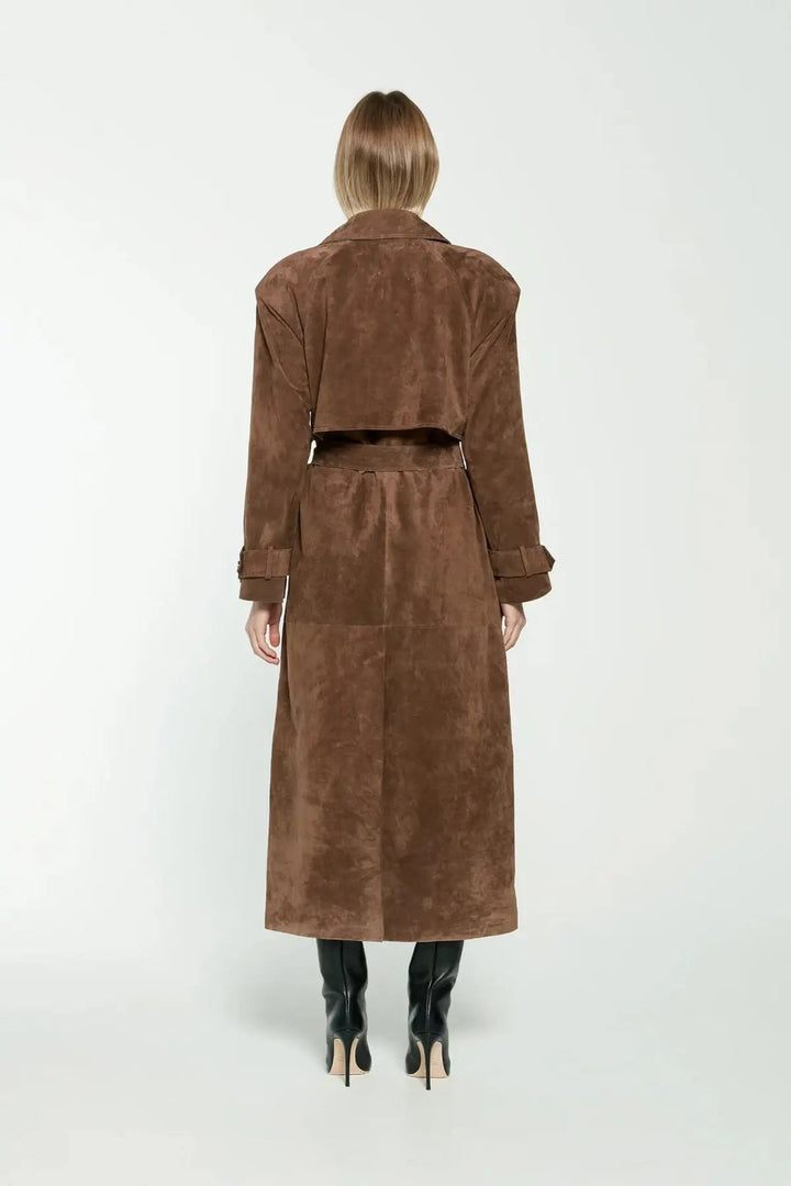 | Dam Mocka trenchkappa med Midja Belt och Double knäppslå