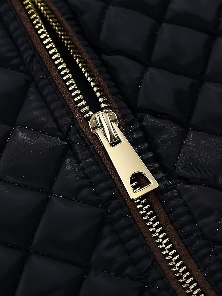 | Dam isolerad vinterjacka med Dragkedja och Luxurious Material