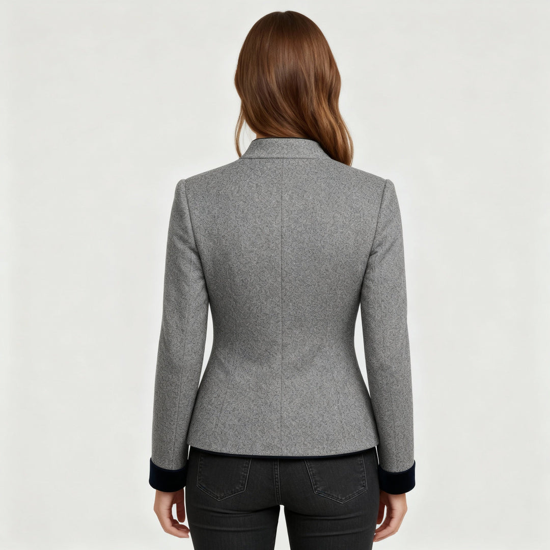Klassisk Strukturerad Premium Comfort Ull Jacka Dam
