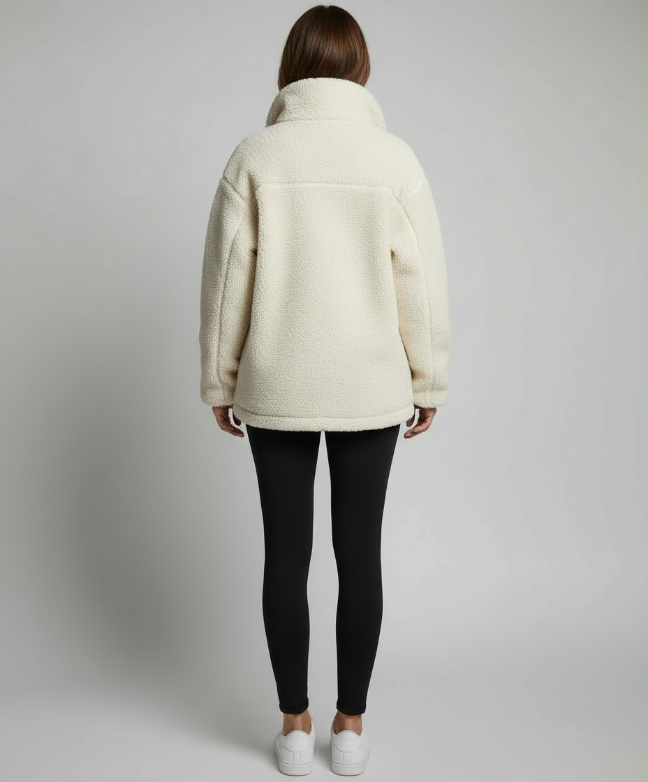 Dam oversized fleecejacka varm