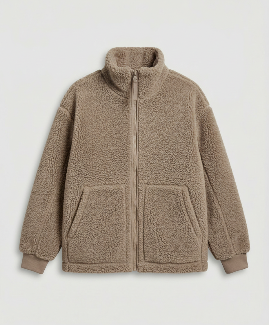 Dam oversized fleecejacka varm