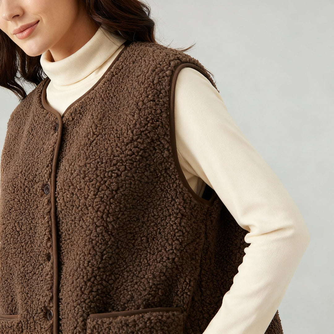 Vinter värm elegant Fleece väst Dam
