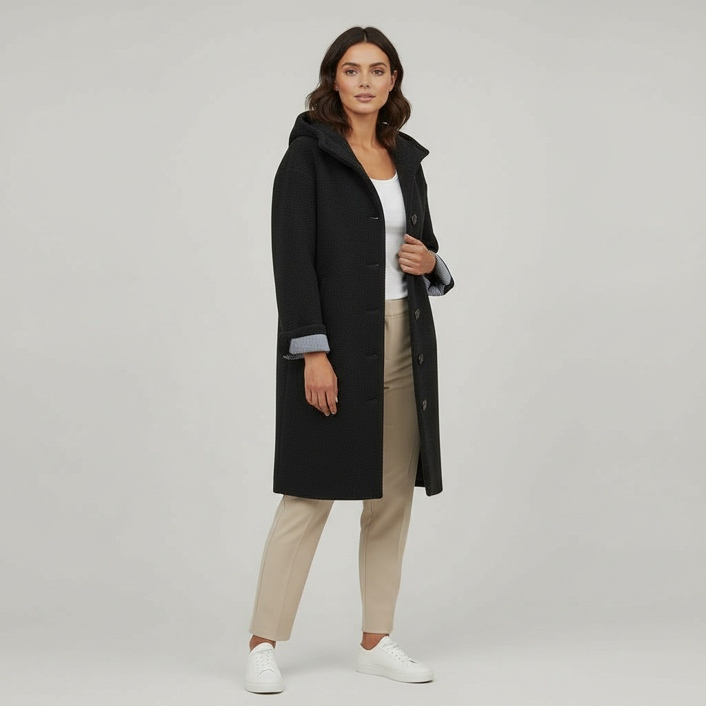 Elegant Vinter Kappa Dam Comfort Lång Kappa Fleece