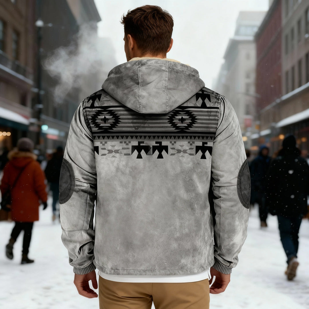 | med huva Jacka med Native Tryck