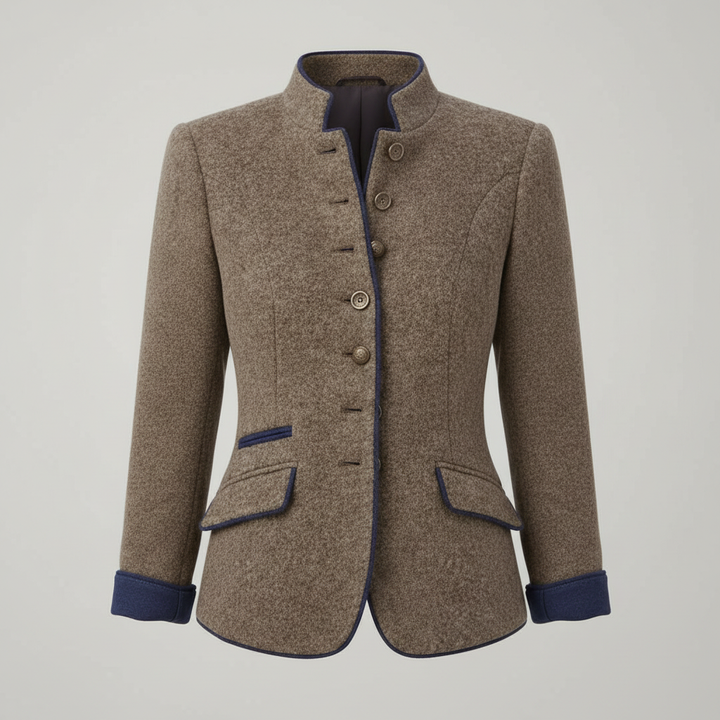 Klassisk Strukturerad Premium Comfort Ull Jacka Dam