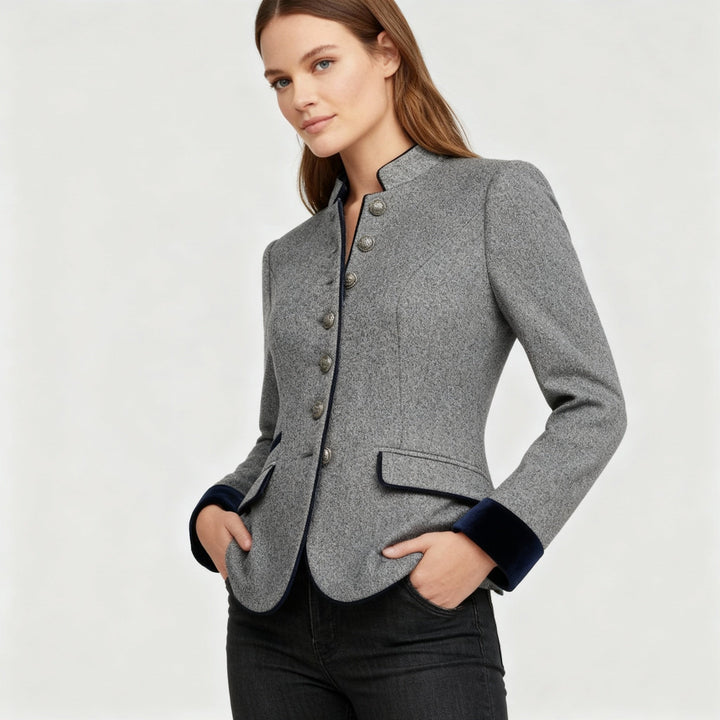 Klassisk Strukturerad Premium Comfort Ull Jacka Dam