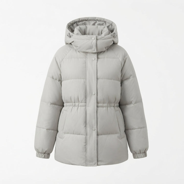 Dam Kompakt Outdoor Puffer Kappa med Hög Krage, Chin Skydd, och Elastic Muddar