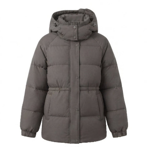 Dam Kompakt Outdoor Puffer Kappa med Hög Krage, Chin Skydd, och Elastic Muddar