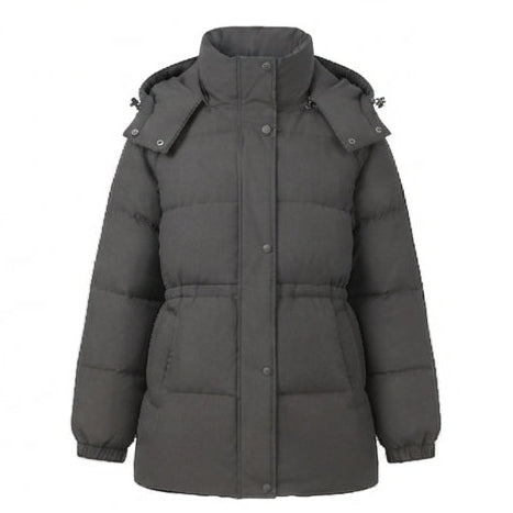 Dam Kompakt Outdoor Puffer Kappa med Hög Krage, Chin Skydd, och Elastic Muddar