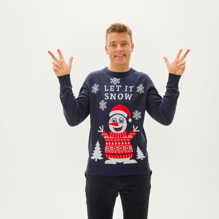 Let Den Snow Christmas Tröja Herr