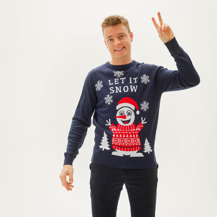 Let Den Snow Christmas Tröja Herr