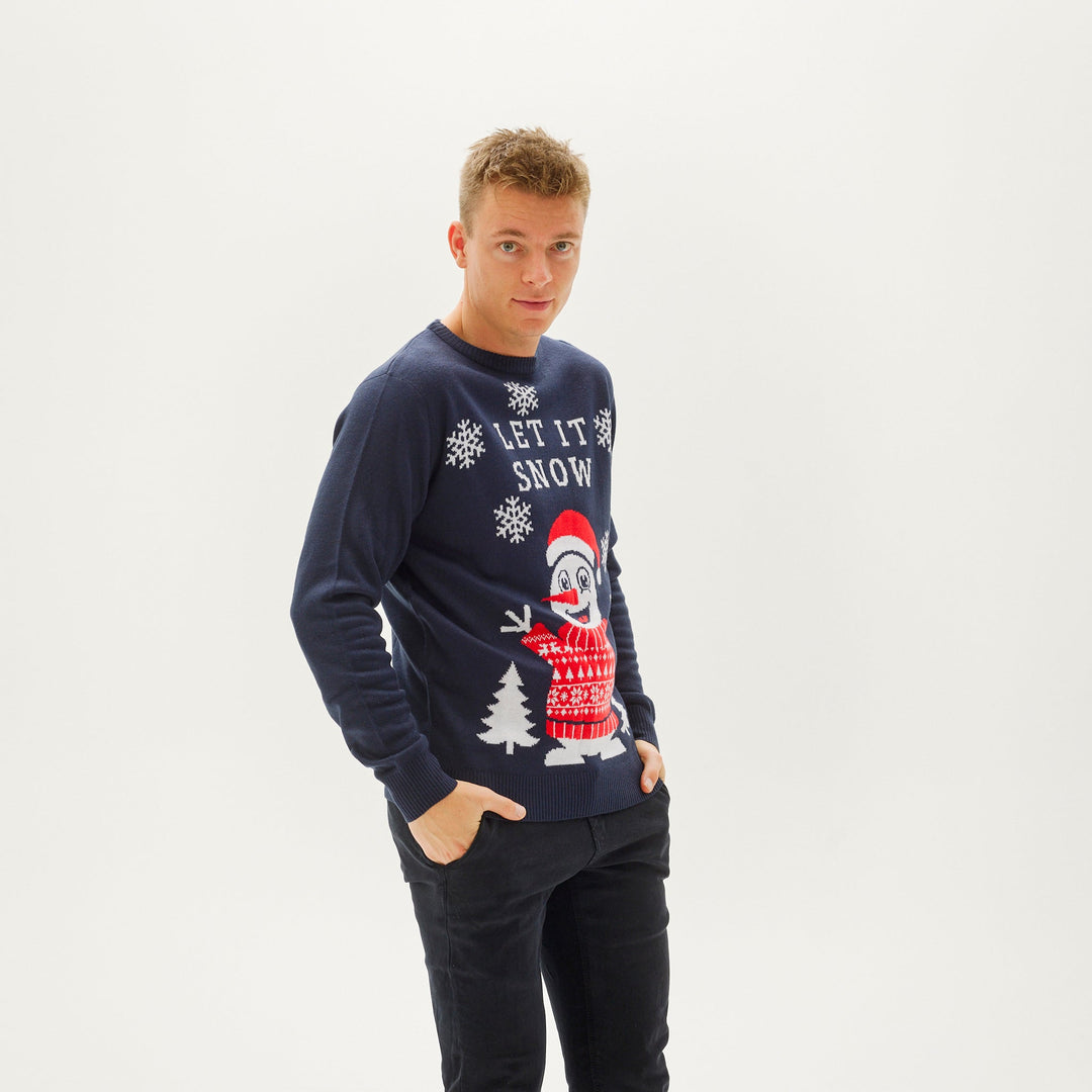 Let Den Snow Christmas Tröja Herr