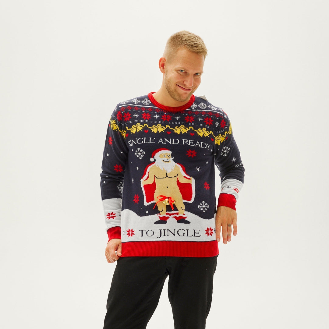 Single och Ready till Jingle Christmas Tröja Herr
