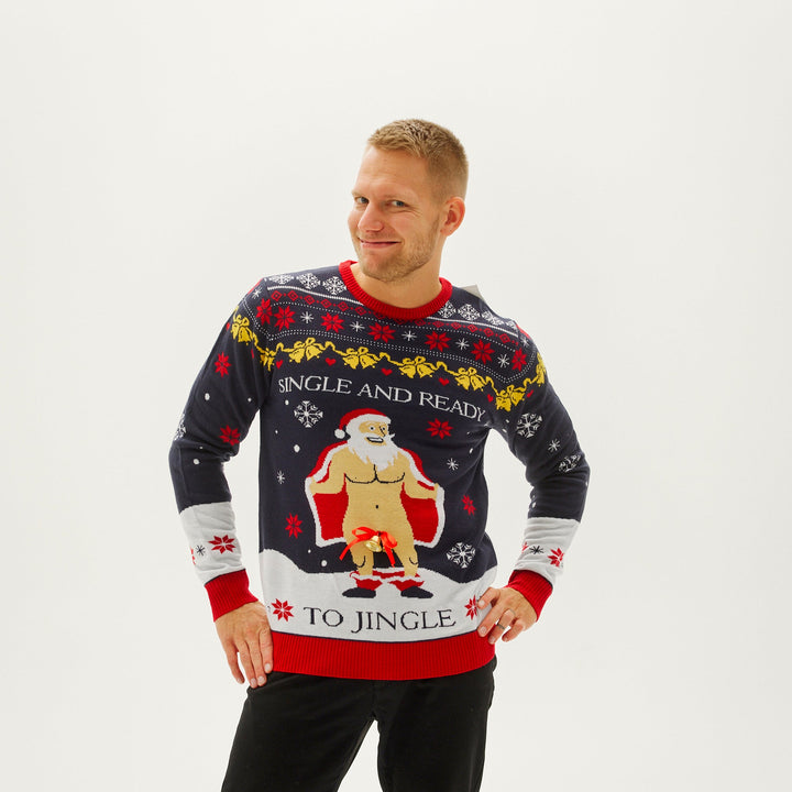 Single och Ready till Jingle Christmas Tröja Herr