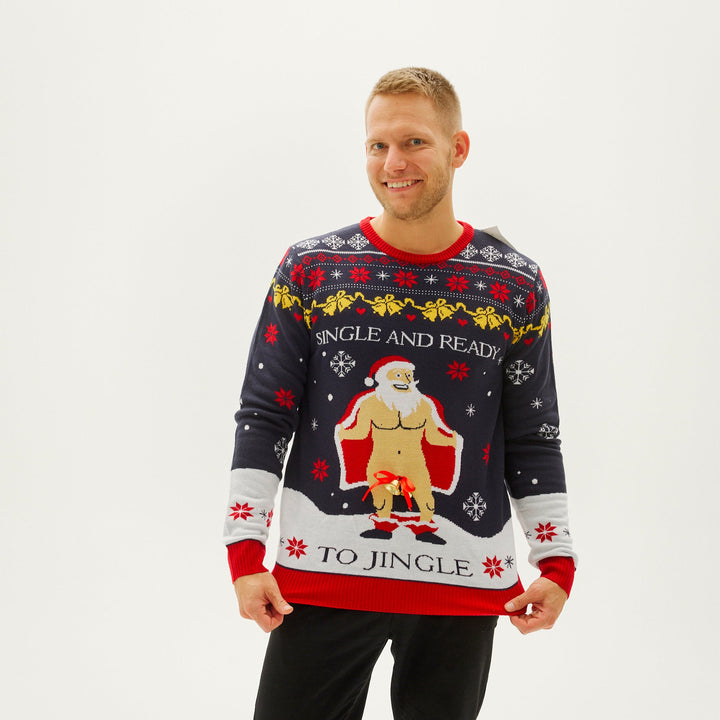 Single och Ready till Jingle Christmas Tröja Herr