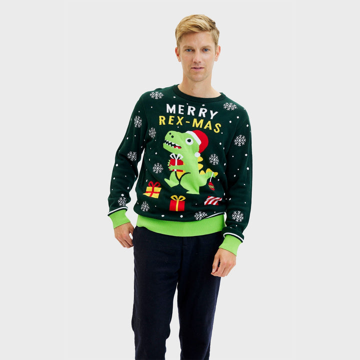 Funny Dino Christmas Tröja Herr