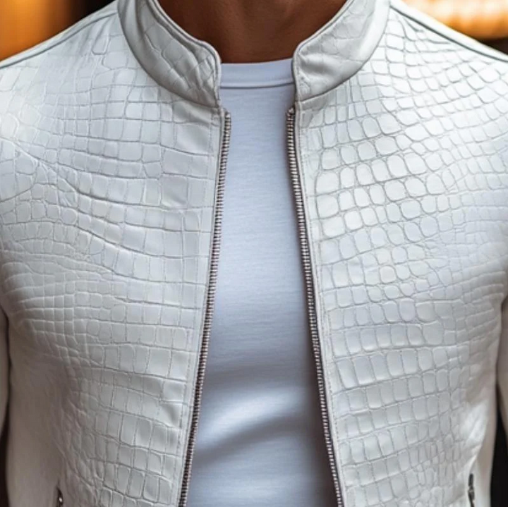 Luxurious Crocodile Läder Jacka
