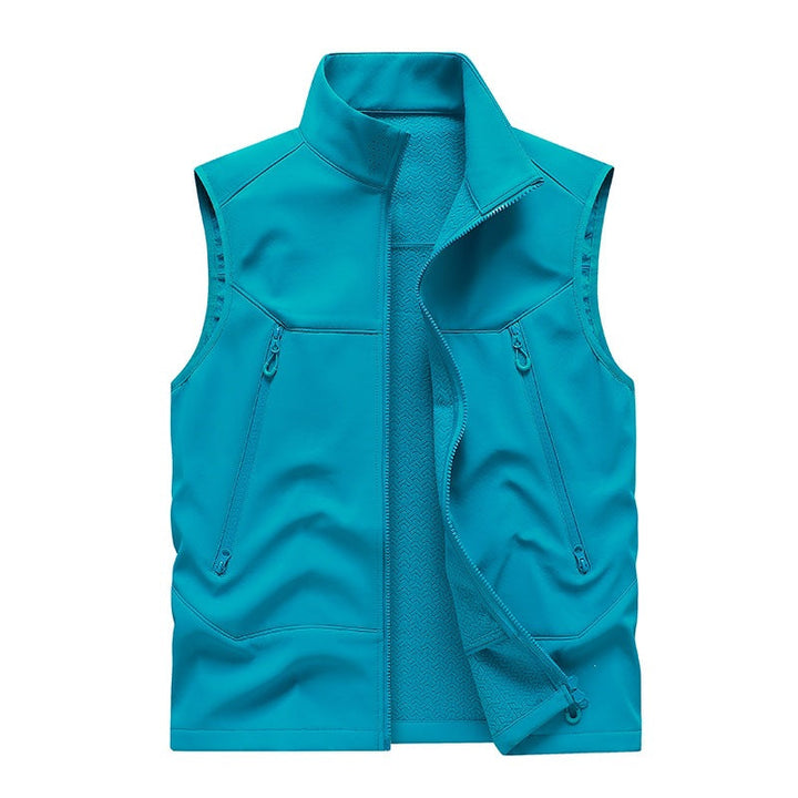 Herr Vattenavvisande Softshell Väst med Ståkrage, Dragkedja Fickor &amp; Andningsbar Foder