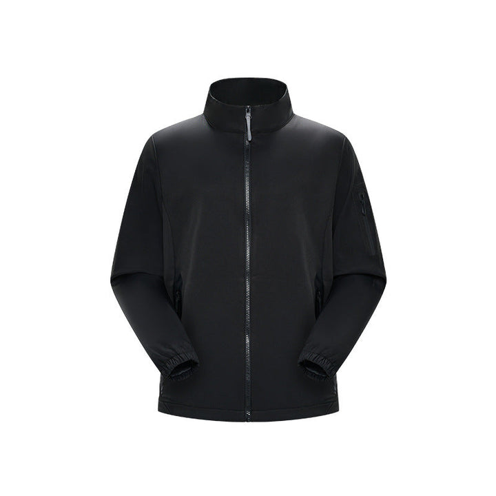 Unisex Lätt Softshelljacka med Stå Krage, Full-Length Dragkedja och Arm Ficka