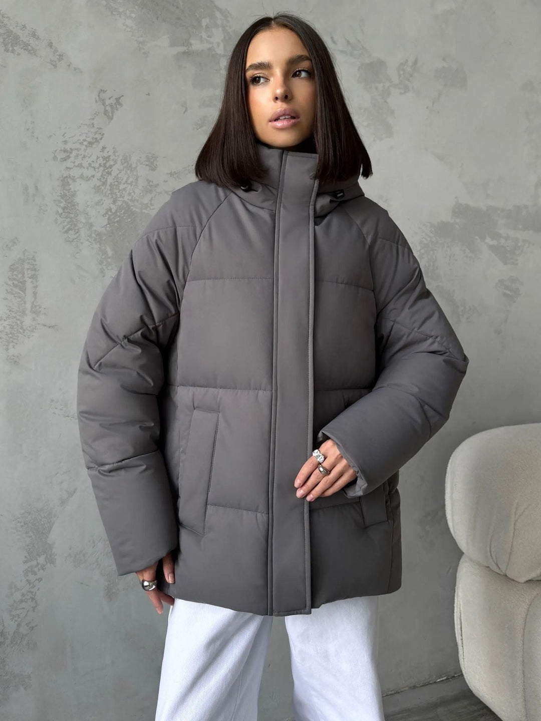 Dam modern oversized dunjacka