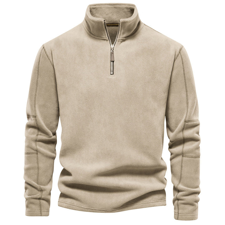 Herr Lätt Fleece Pullover med Kort Dragkedja och Ståkrage