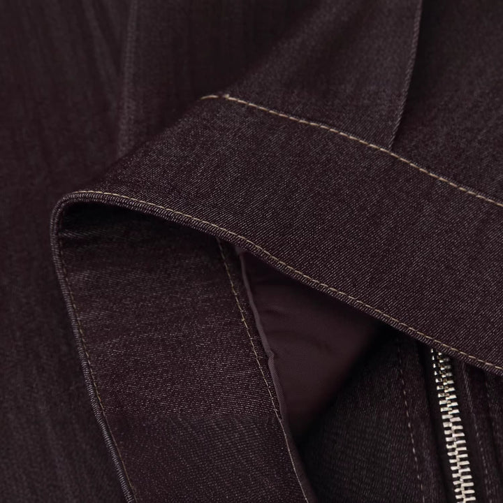 Dam Kort Boxig Jeans Jacka med Full Dragkedja och Lock Patch Fickor